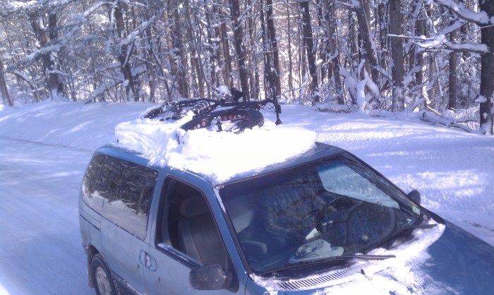 Back Country roof rack. Just throw it in there...