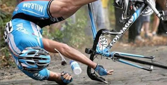 Perfect form for taking a spill