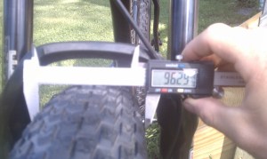 96mm mounted on a 80mm rim at 12psi.