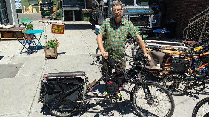 A man and his machine. Larry is absolutely committed to the kick-gas movement.