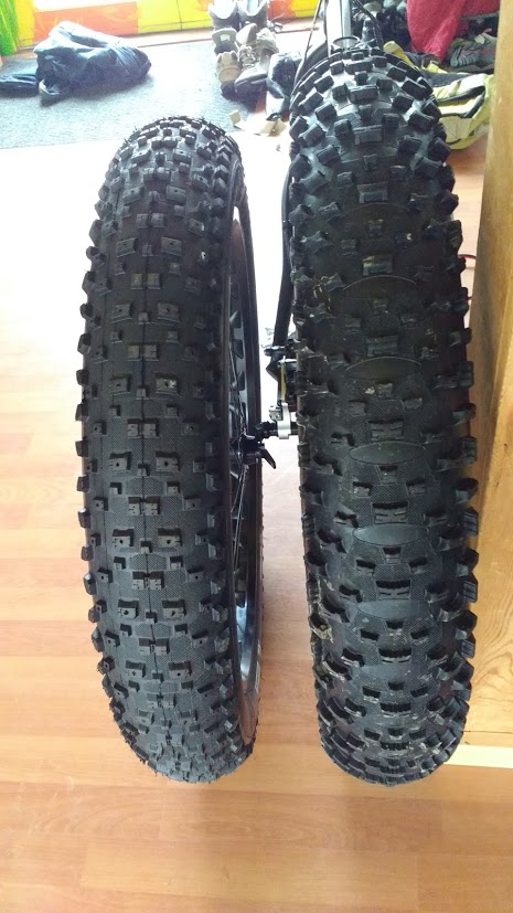 You can see that the 2XL (right) is might bigger in diameter than the XL but they are nearly the same width